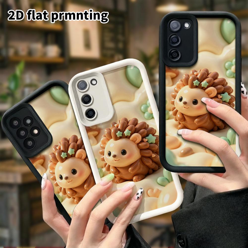 Phone case: 2D flat design suitable for Samsung Galaxy A34 A35 M05 M06 S20 S22 S21 FE Plus 5G protective case, cartoon hedgehog, perfect holiday gift