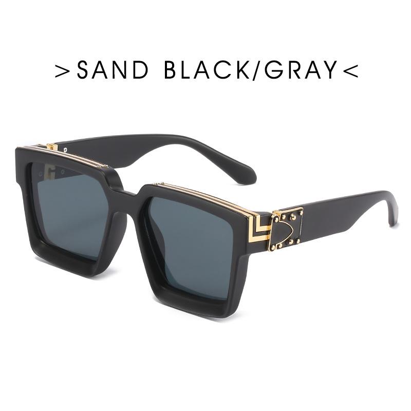Man Brand Designer Fashion Mirror Sun Glasses Square Vintage Sunglasses Male Retro Black Outdoor Travel Mirror