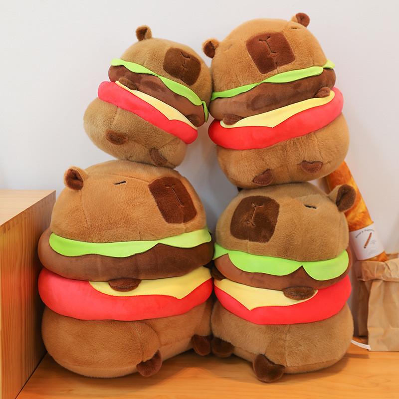 Adorable Capybara Plush Toy Burger Cartoon Girl Sleep Companion Gift Birthday
