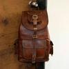 New Men'S Genuine Leather Vintage Laptop Backpack Rucksack Messenger Satchel Bag
