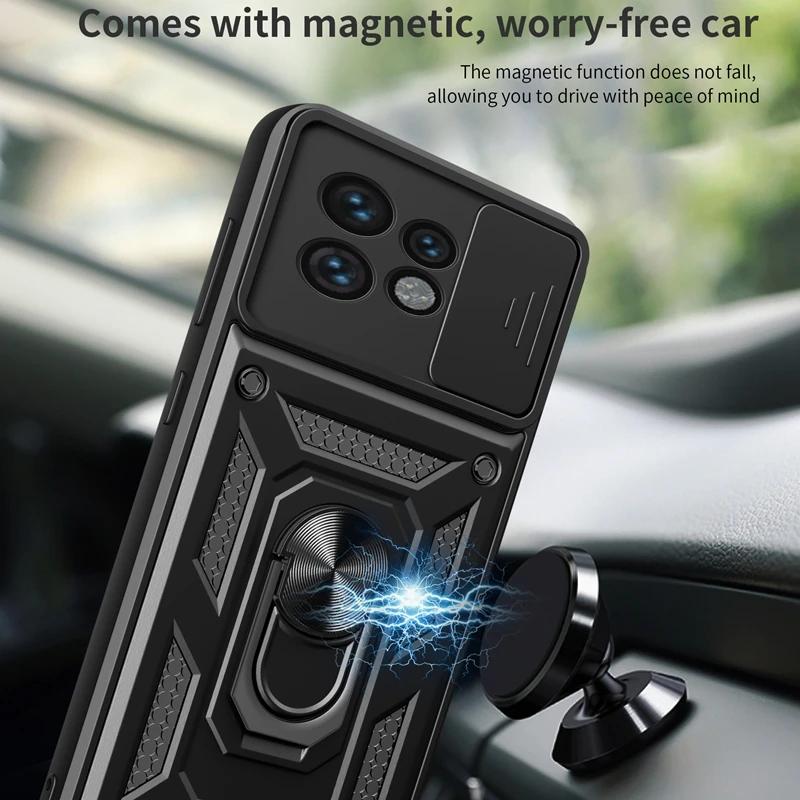 Чехол Armor для Motorola Moto Edge 40 Neo 30 Fusion Ultra Cover с защитным кольцом для объектива и магнитным держателем Business Full Protection Cover