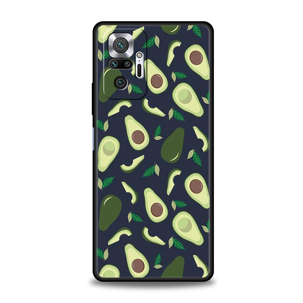 Cute Avocado Phone Case For Xiaomi Redmi Note 14 13 5G 10 11 12 Pro Plus 4G 14C 13C 12C 10C Black Cover