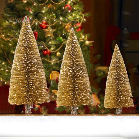 3 шт., мини-елочки, реалистичные яркие цвета, невыцветающие искусственные клипсы, маленькие украшения из сизаля