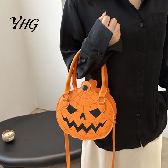Jack-o'-Lantern Shoulder Bag Halloween Pumpkin Purse, Women Novelty Crossbody Bag, Spooky Casual Decor Handbag for Trick or Treat, Fall Parties
