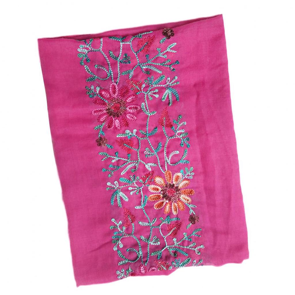 Embroidered Flower Scarf Cotton Women Long Wrap Bandana Scarves Girl Shawl Gift