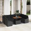VidaXL 10-Piece Garden Sofa Set Black Poly Rattan, Modular Sofa for Garden and Terrace, Practical Storage, 3358620