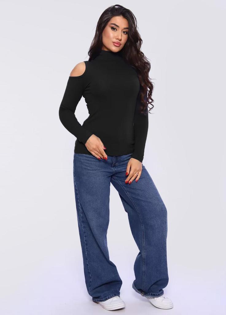 Лонгслив хлопковый с открытыми плечами