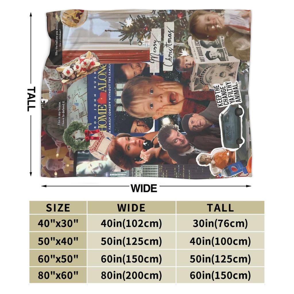 Warm Soft Blanket Decorative Home Alone Merry Christmas Throw Blanket Flannel Bedspread For Bedroom Print Sofa Bed Cover
