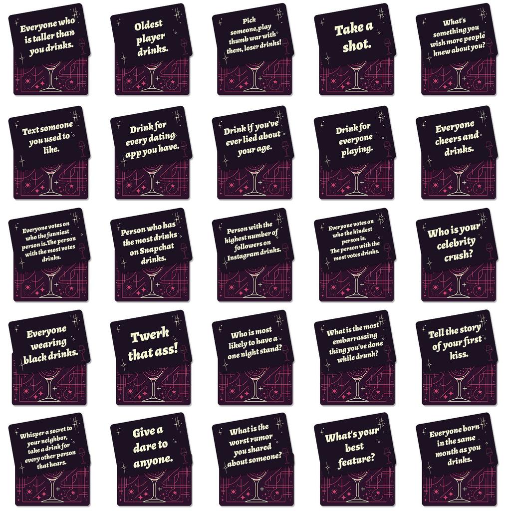 Карты для пар Игры Ночью Углубляют общение Усиливают чувства (Черный розовый)