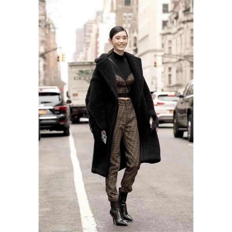 Пальто из овечьей шерсти с овечьей шерстью, женская модель, меховой силуэт, интегрированный мех