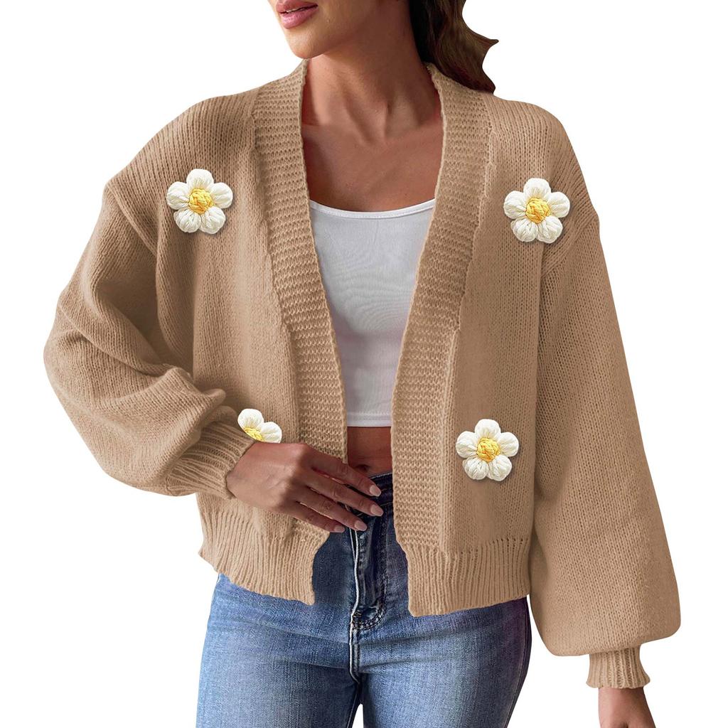 Женский шерстяной кардиган на осень и зиму с вязкой крючком, вязаный свитер, джемпер с длинными рукавами