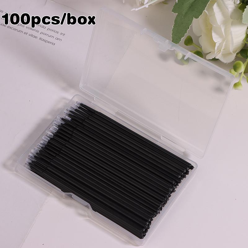 100 шт. микро-кисточка для наращивания ресниц, микро-ватные палочки для губ, тушь для ресниц, розовая микрокисточка