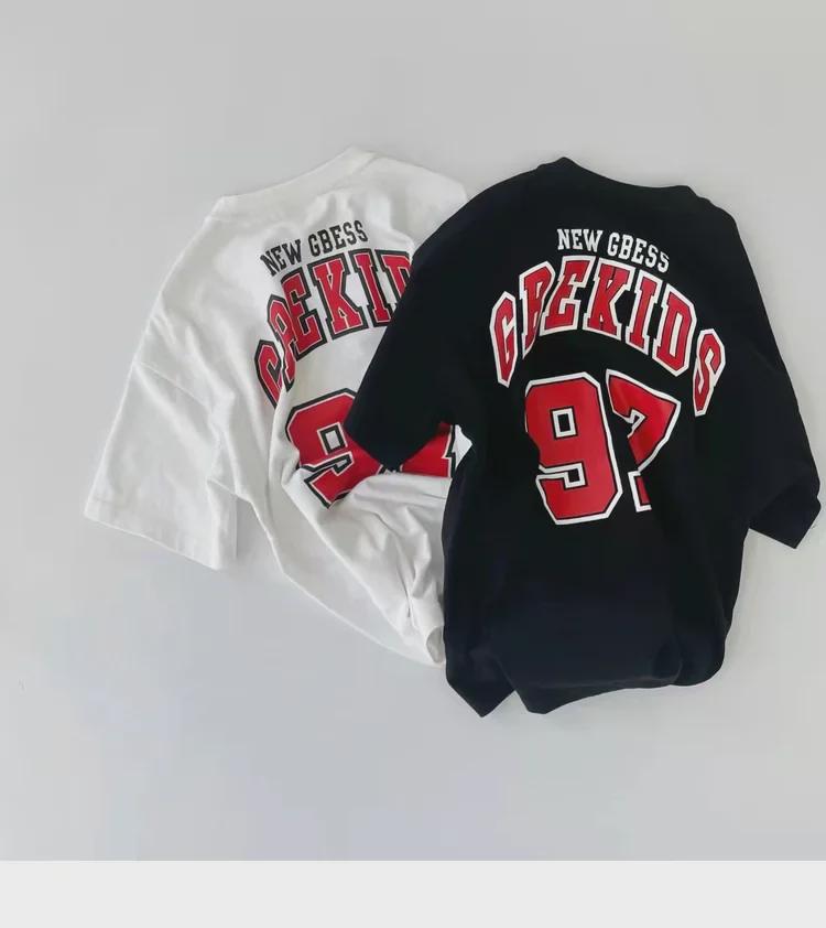 Trendy Girls' Mid-Length Summer Dress & Basketball T-Shirt Set, Loose Fit, Short-Sleeved for Older Kids