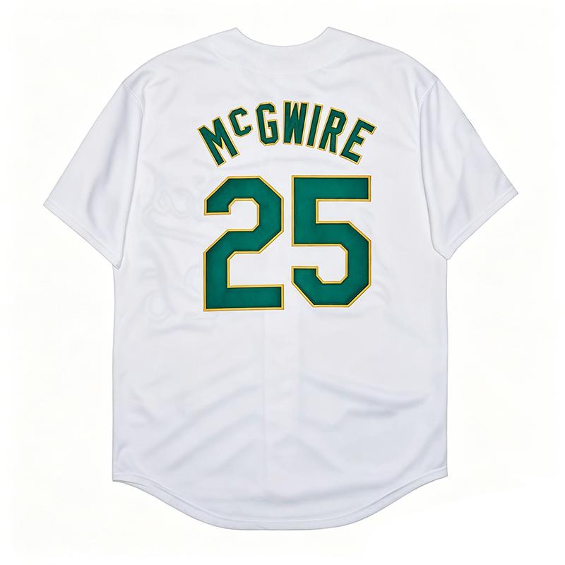 Men's Vintage-Style Stitched Baseball Jerseys 9 Reggie Jackson 24 Rickey Henderson 25 Mark McGwire 33 José Canseco S-3XL