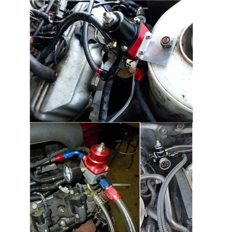 Universal Adjustable Fuel Pressure Regulator For 7MGTE MKIII with Oil 100psi Gauge FPR AN6 Oil Hose Fitting EFI FPR-1005