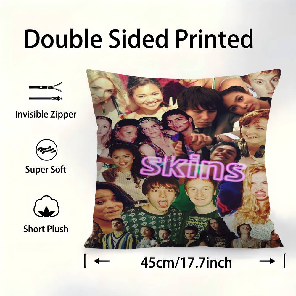 Teen TV Series Skins Generation Cushion Cover Pillow Cover Decor Pillowcase Printed Cushion Case For Couch