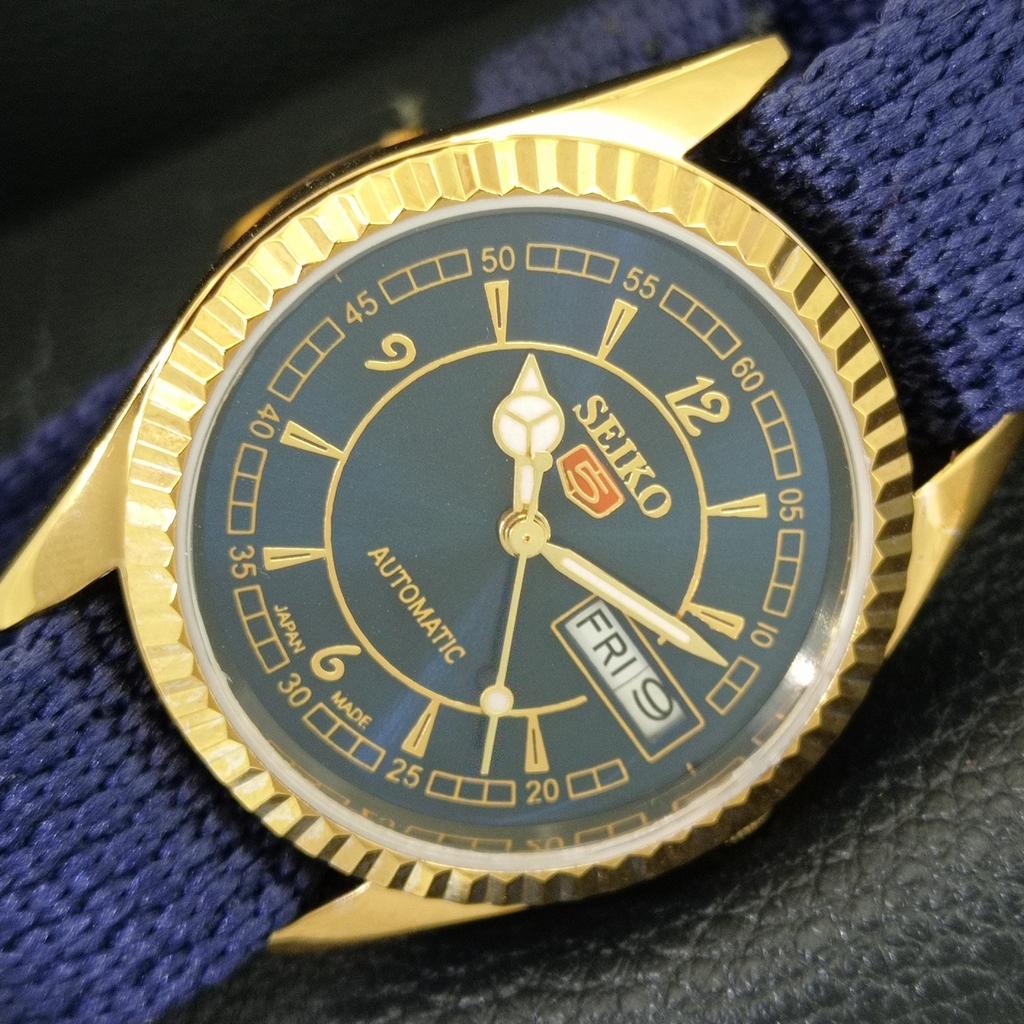 АВТОМАТИЧЕСКИЕ ВИНТАЖНЫЕ ОТРЕСТАВРИРОВАННЫЕ МУЖСКИЕ ЧАСЫ SEIKO 5 6309A ЯПОНИЯ СИНЕГО ЦВЕТА a443521-5