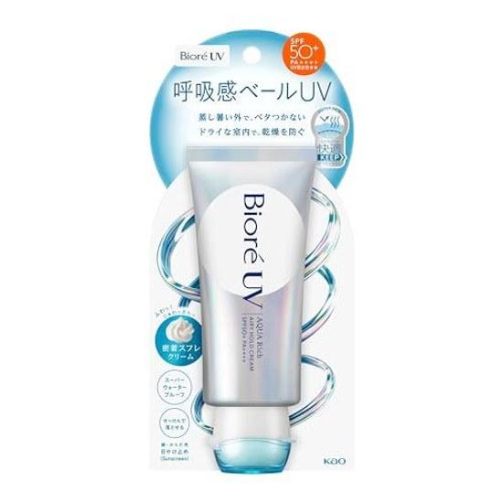 Biore UV Aqua Rich Airy Hold Крем 70г Солнцезащитный Дышащая вуаль Цветочный аромат SPF50