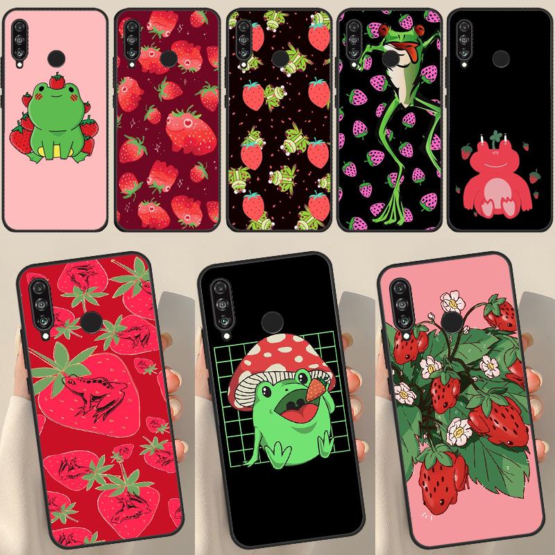 Чехол Cottagecore Fruit Strawberry Frog для Huawei P50 Pro P20 P30 P40 Lite P Smart 2019 Nova 9 5T, чехол для Honor 50 8X 9X