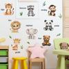 Мультяшные животные Комбинация английских слов Спальня Кабинет Фоновая стена Украшающие наклейки
