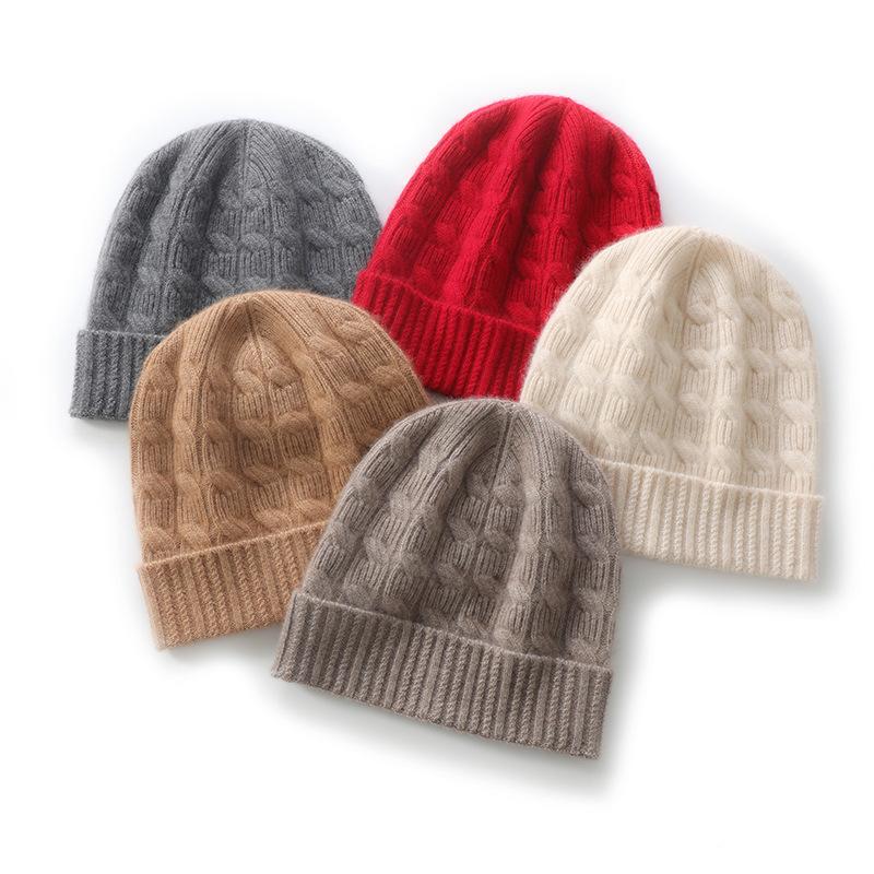 Spot women's cashmere hat soft and warm simple foreign style autumn and winter new fashion versatile casual bag head hat