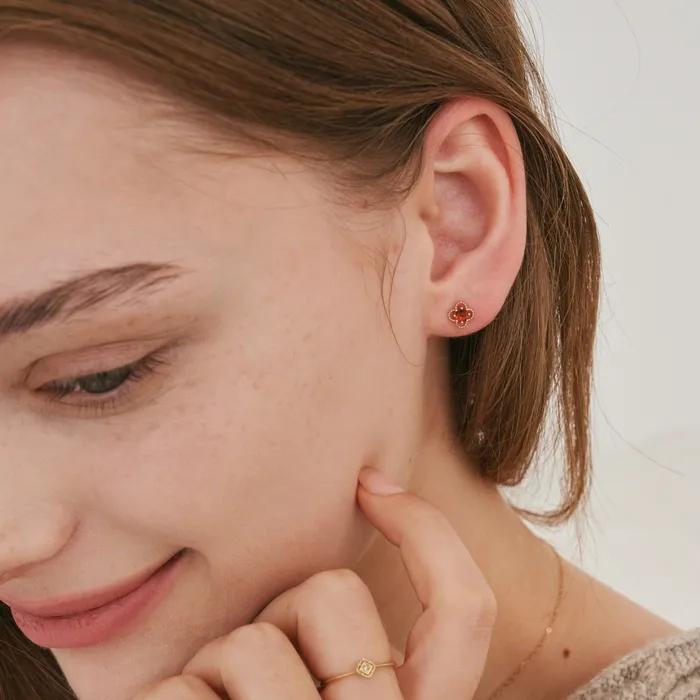 14k Natural Garnet Florence Earrings