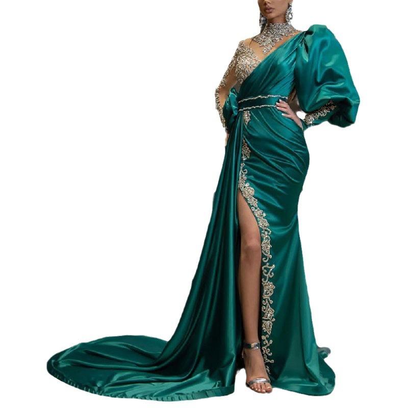 Весна новая европейская и американская женская одежда банкетное вечернее платье, усыпанное серебряными пайетками, чтобы показать стройность, сценическое платье длинное платье