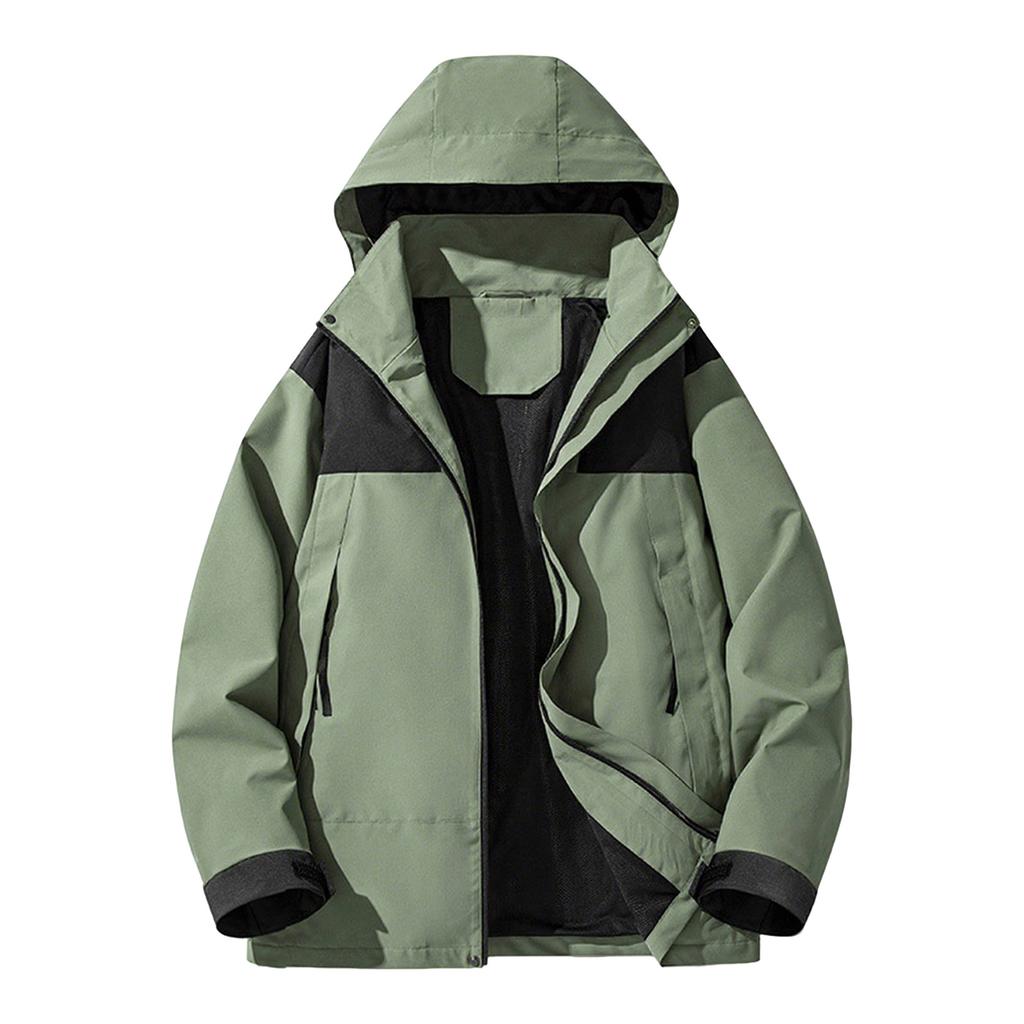 Men's Colorblock Outdoor Jacket Couple's Leisure Sports Mountaineering Camping Loose Coat