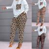 Women Fashion Casual Tracksuit Two Piece Set Print Short Sleeve Tops+Long Pants Suit