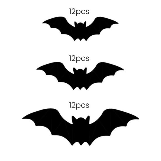 Halloween Spider Bat Sticker Set with LED Lights Spooky Atmosphere Enhancer Indoor Outdoor Decorations