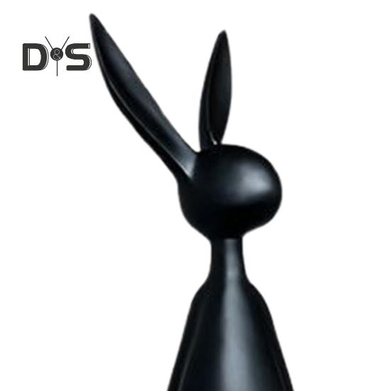 Статуэтка сидящего кролика, длинноногого кролика, смоляная статуэтка, скульптура животного, домашний офис, книжная полка, настольное пасхальное украшение, орнамент