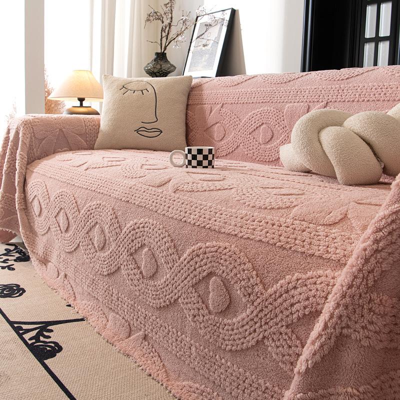Funda Sofa Living Room Jacquard Thick warm Sofa Mat Throw Autumn Winter Sherpa Camping Picnic Sofa Cover