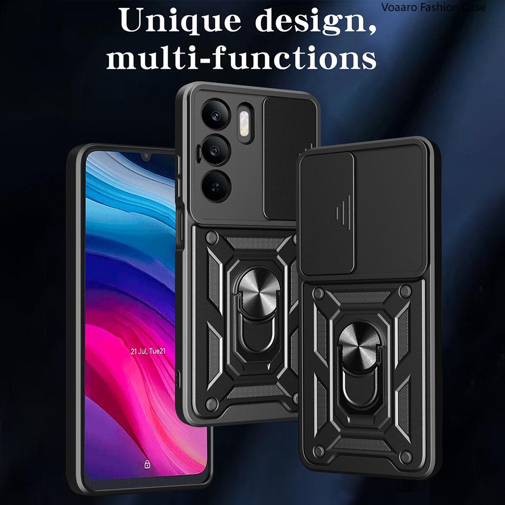 Чехол-накладка Slide Lens Armor для Realme C71 4G Чехол для OPPO Realme C71 4G Чехол с магнитной подставкой-кольцом Ударопрочная защитная крышка