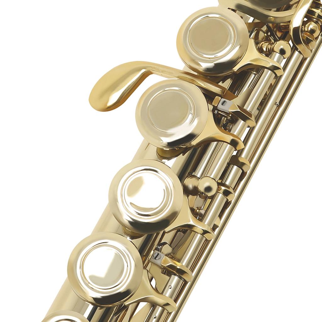 SLADE Western Concert Flute Cupronickel Nicke Plated 16 Holes C Key Woodwind Instrument with Cleaning Cloth Stick