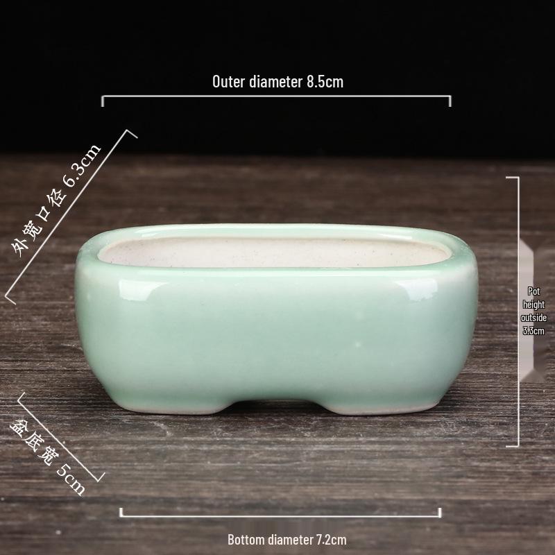 Керамический горшок для суккулентов и бонсай из фиолетовой глины - Высококачественный глазурованный мини-цветочный горшок