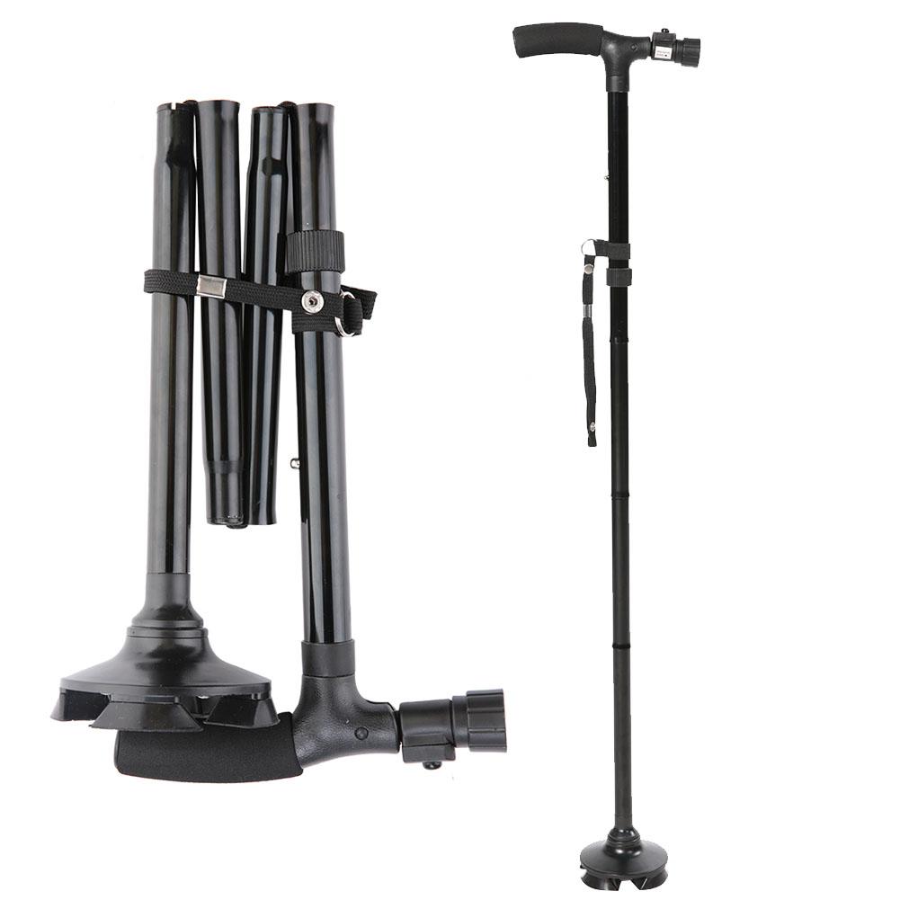 Складная светодиодная трость для безопасной ходьбы с регулировкой высоты, волшебная трость для пожилого человека