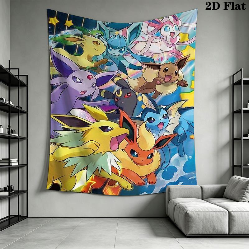 Pokmon Eeveelutions Tapestry Wall Tapestry Wallmounted Background Cloth Background Cloth Soft Atmospheric Background Cloth