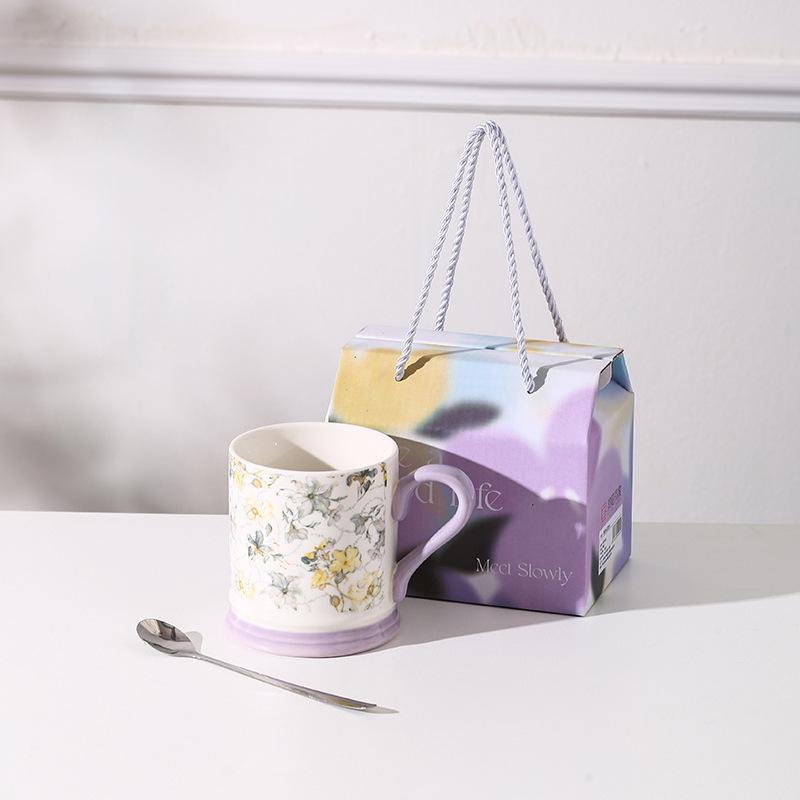 Керамическая кружка Iris Подарок на открытие мероприятия Креативные цветы Высокоточная чашка для воды Сувенир для мероприятия/бизнеса