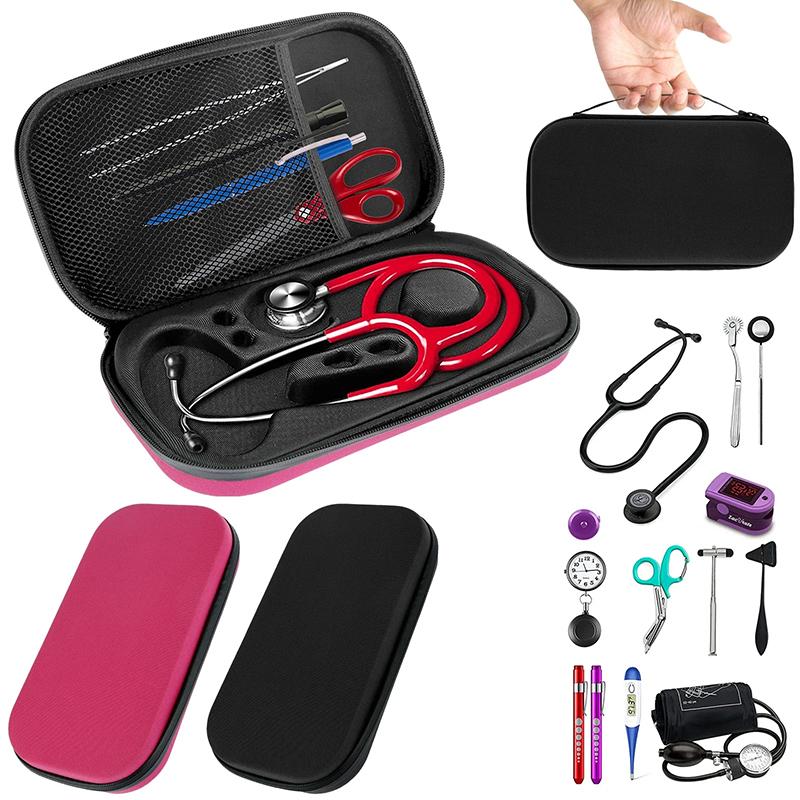 1Pcs Portable Stethoscope Case Storage Box Shockproof Lightweight Stethoscope Organizer Bag Eva Hard Carrying Bag Protective Case