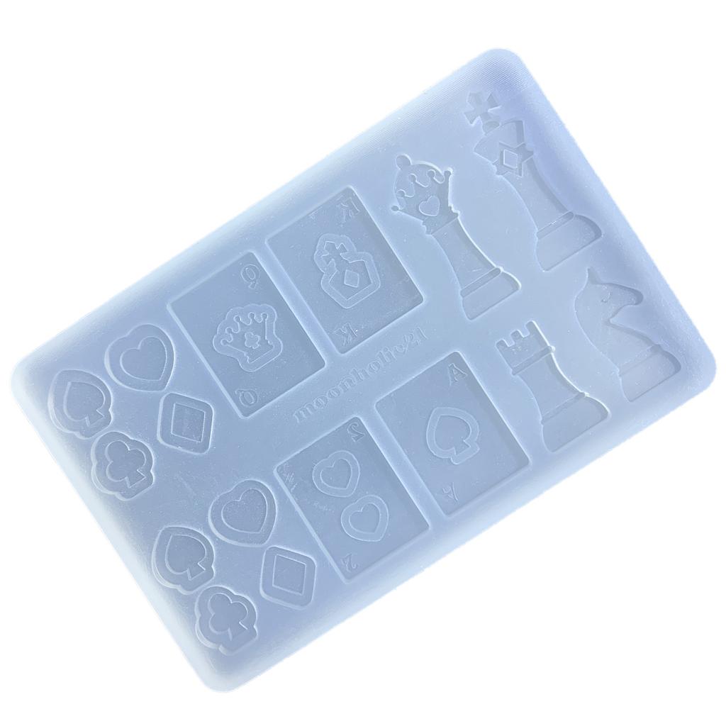 Chess and Cards Making Mould Kit Easy To Clean Silicone Casting Mold Handmade Accessories Mould for Craft Enthusiasts