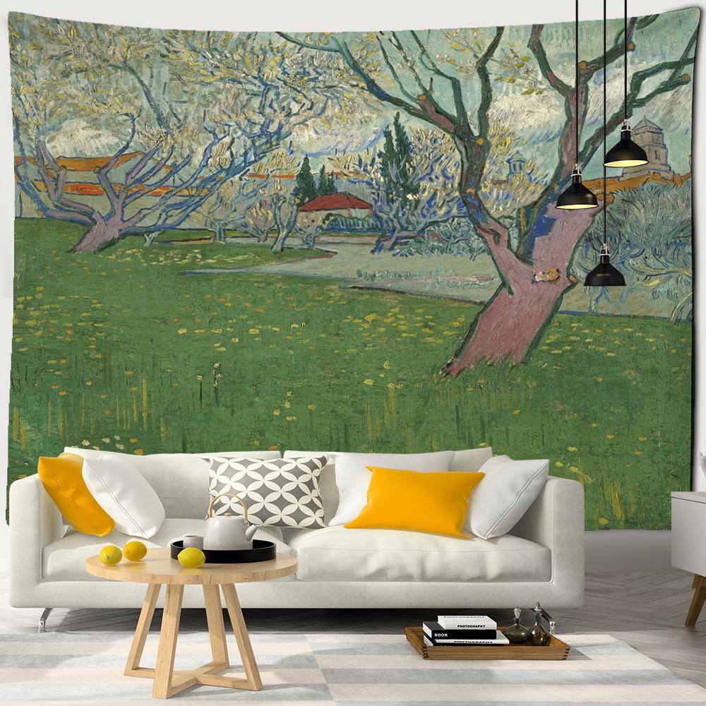 Watercolor Painting Tapestry Wall Hanging Art Bedroom Living Room Wall Decor Background Fabric Aesthetics Home Decor Tapestry
