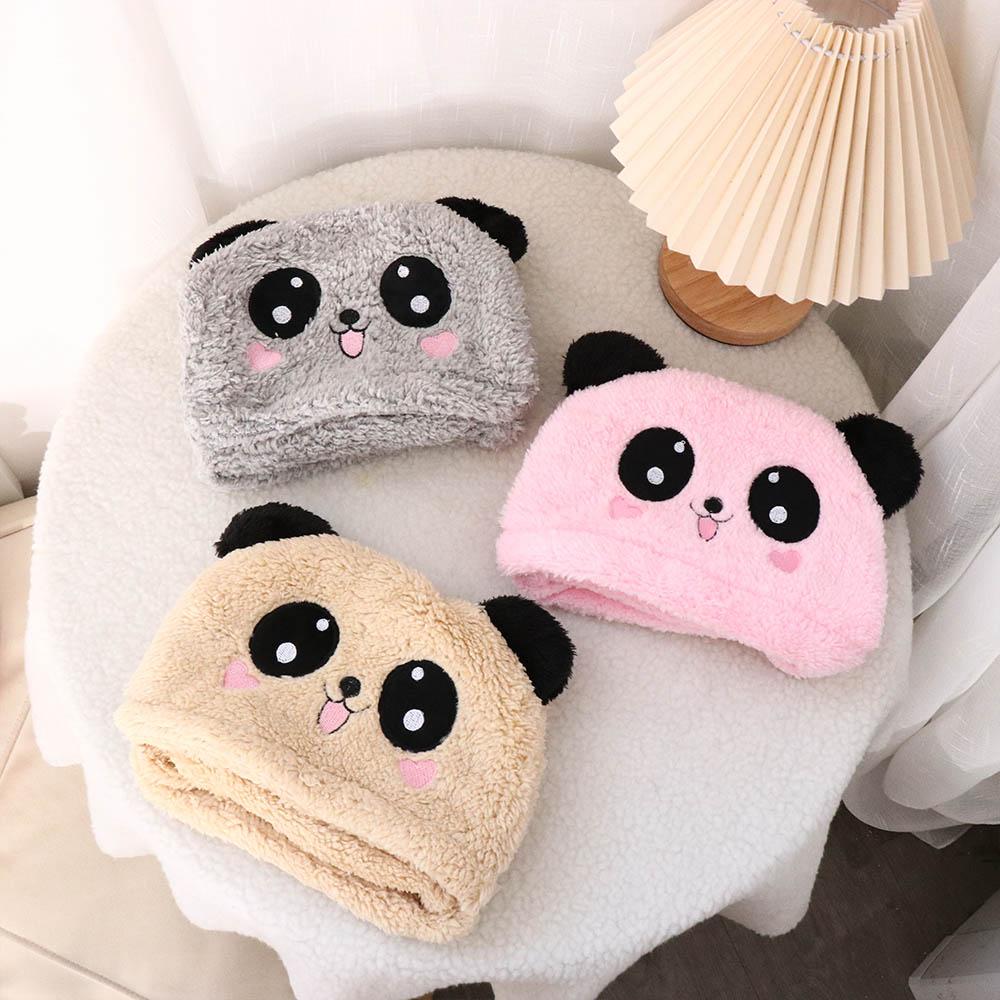 Winter Warm Fleece Hats Scarf Set for Kids Cute Cartoon Panda Hats Windproof Beanies for Girls Boys Christmas Gifts