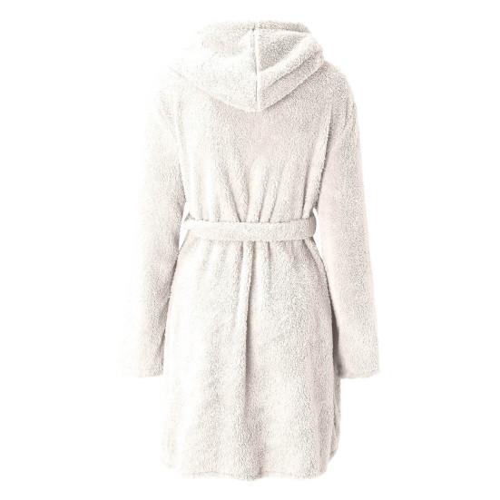 Lady Sleeping Gown Solid Color Hooded Long Sleeves Water Absorption Lady Pajamas for Home