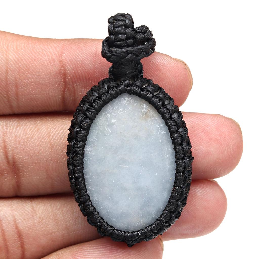 Ювелирные изделия ручной работы Owyhee Blue Opal Macrame Thread Gemstone, ожерелье 20-36''Ad
