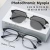 Fashionable Photochromic Myopia Glasses Unisex Near Sight Eyeglasses Vintage Color Changing Men Women's Minus Diopter Eyewear
