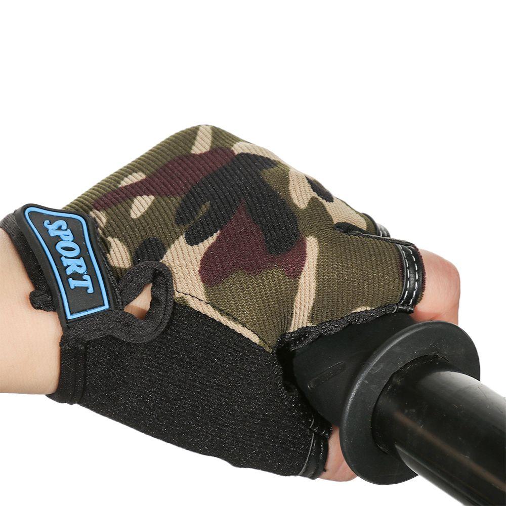 Equipment High Elastic Half Finger Mittens Child Bicycle Gloves Camouflage Children's Bike Gloves