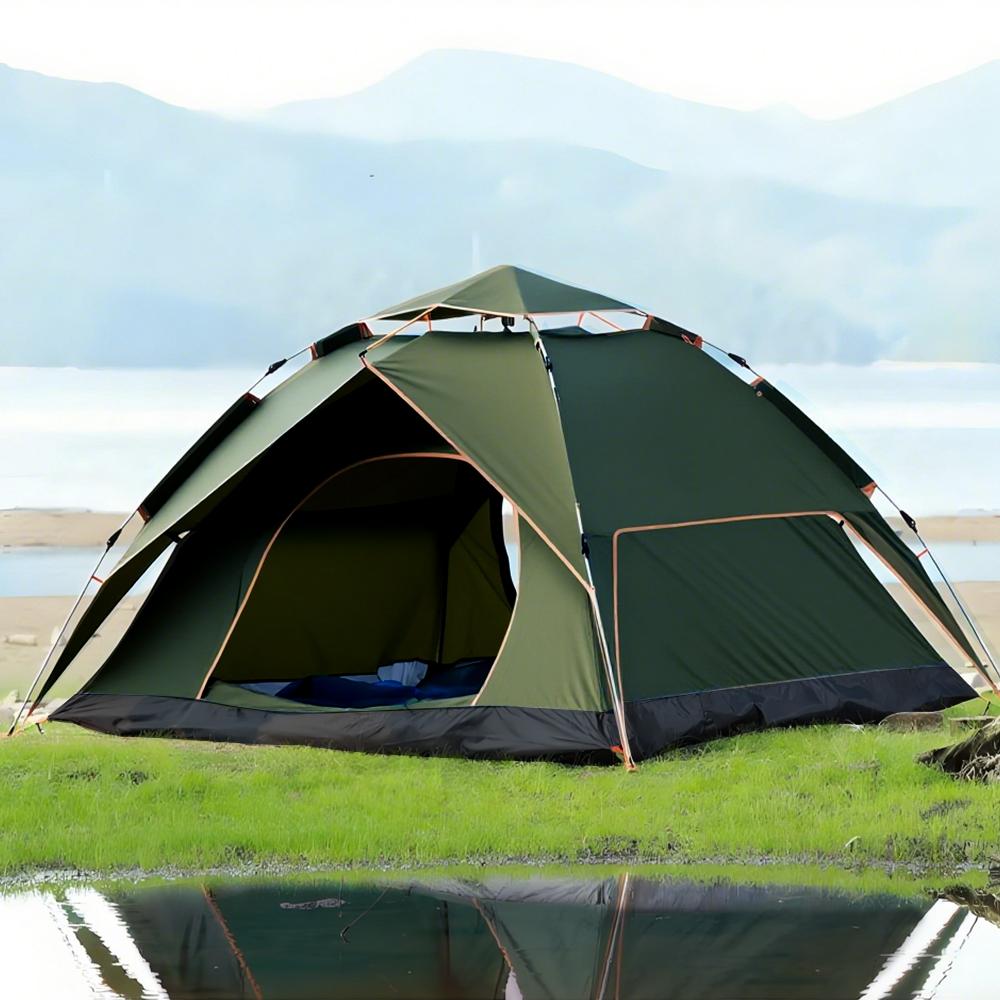 3‑4 People Automatic Double Layer Tent 210D Waterproof Oxford Cloth