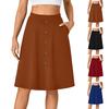 Ladies' Fashionable And Casual High-waisted Button Casual Skirt