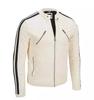 New White Handmade Stylish Jacket Biker Men's Genuine Lambskin Leather Motor