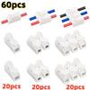 60pcs Wire Connector CH1 CH2 CH3 kit Quick Splice Lock Spring Wire Connector Screw Terminal Barrier Block for LED Strip Light
